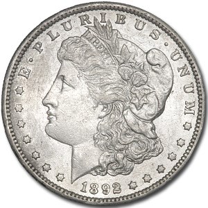 1892-CC Morgan Dollar AU (Cleaned) 1892-CC Morgan Dollar AU (Cleaned)